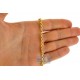 14K Yellow Gold Round Cable Puff Link Mens Chain 4 mm