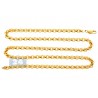 Italian 14K Yellow Gold Puff Round Cable Mens Chain 5.8 mm