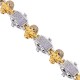 14K Two Tone Gold 2.06 ct Diamond Skull Link Mens Bracelet