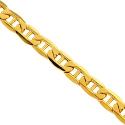 10K Yellow Gold Mariner Anchor Puff Link Womens Chain 2.5 mm