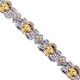 14K White Gold 4.03 ct Diamond Skull Link Mens Bracelet 8.5 Inches