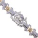 14K Two Tone Gold 5.12 ct Diamond Skull Mens Bracelet 8.5 Inches