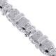 14K White Gold 8.75 ct Diamond Puff Link Mens Bracelet 8.25 Inch