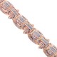 14K Rose Gold 7.29 ct Diamond Link Mens Bracelet 8.5 Inches