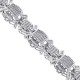 14K White Gold 3.44 ct Diamond Link Mens Bracelet 8.5 Inches