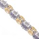 14K Two Tone Gold 6.37 ct Diamond Link Mens Bracelet 8 1/2 Inch