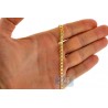 Italian 10K Yellow Gold Mariner Hollow Link Mens Chain 4 mm