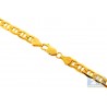 Italian 10K Yellow Gold Hollow Mariner Link Mens Chain 7 mm