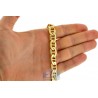 Italian 10K Yellow Gold Mariner Hollow Link Mens Chain 10.5 mm