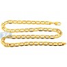 Italian 10K Yellow Gold Mariner Hollow Link Mens Chain 10.5 mm