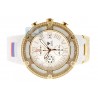 Mens Diamond Gold Watch Aqua Master El Russo 5.35 ct White Dial