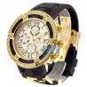 Mens Diamond Gold Watch Aqua Master El Russo 5.35 ct Rubber Band
