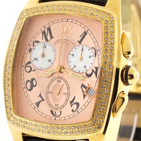 Mens Diamond Watch Aqua Master Classic 1.50 ct Yellow Gold