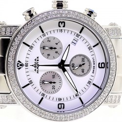 Womens Diamond Watch Aqua Master Round 1.75 ct White Dial