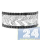 14K White Gold 0.79 ct Mixed Black Diamond Leaf Womens Ring