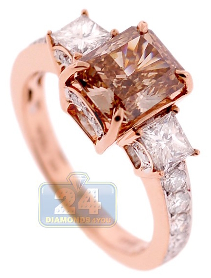 Round Fancy Brownish Yellow Diamond Halo Engagement Ring | Alena Diamonds