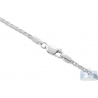 14K White Gold Wheat Spiga Solid Link Mens Chain 2 mm