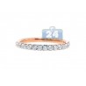 18K Rose Gold 0.60 ct Diamond Womens Stackable Band Ring