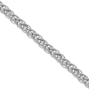 Italian 14K White Gold Solid Wheat Link Mens Chain 3 mm
