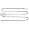 Italian 14K White Gold Solid Wheat Spiga Mens Chain 3.5 mm
