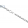 Italian 14K White Gold Solid Wheat Spiga Mens Chain 3.5 mm