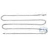 Real 14K White Gold Solid Miami Cuban Link Mens Chain 3.5 mm