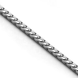 14K White Gold Franco Solid Link Mens Chain 1.2 mm