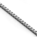 14K White Gold Franco Solid Link Mens Chain 1.4 mm