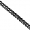 Black 925 Silver Hollow Franco Mens Chain 3 mm 24 26 28 30 inch