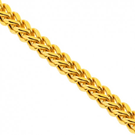 Yellow 925 Silver Hollow Franco Mens Chain 4 mm 24 26 28 36 inch