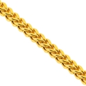 Yellow Sterling Silver Hollow Franco Mens Chain 4 mm