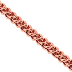 Rose Gold 925 Silver Hollow Franco Mens Chain 3 mm 24 26 28 inch
