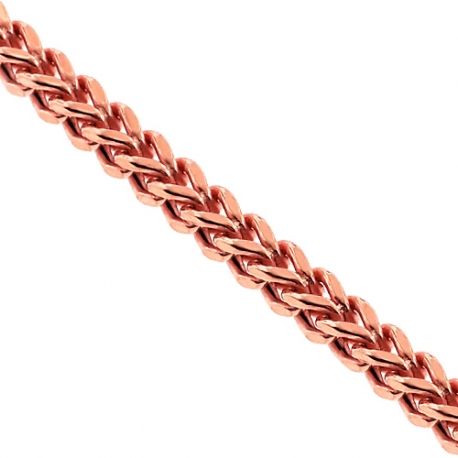 Rose 925 Silver Hollow Franco Mens Chain 4 mm 24 26 28 30 inch