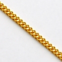 Italian 14K Yellow Gold Hollow Franco Mens Chain 2.1 mm