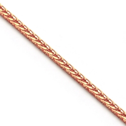 14K Rose Gold Franco Wheat Link Womens Chain 1.2 mm