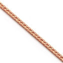 14K Rose Gold Franco Wheat Link Womens Chain 1.2 mm