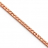 Italian 14K Rose Gold Franco Wheat Link Womens Chain 1.2 mm