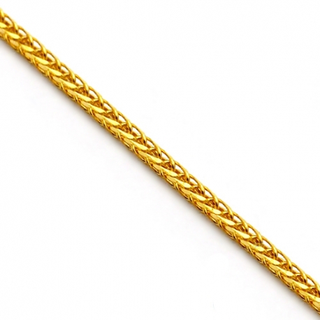 Italian 14K Yellow Gold Franco Hollow Link Unisex Chain 1.2 mm