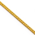 14K Yellow Gold Franco Hollow Link Unisex Chain 1.2 mm