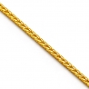 Italian 14K Yellow Gold Franco Hollow Link Unisex Chain 1.2 mm