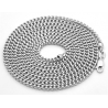 Italian 14K White Gold Hollow Franco Mens Chain Necklace 3mm
