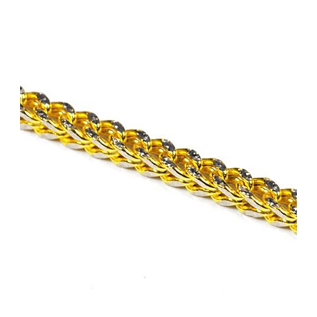 10K Yellow Gold Hollow Franco Diamond Cut Mens Chain 4 mm