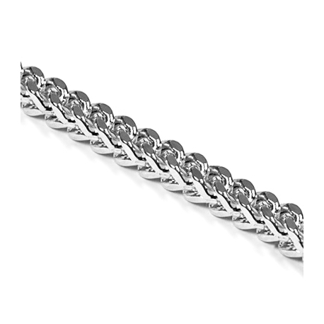Real 10K White Gold Solid Franco Mens Chain 5 mm 30 32 36 40