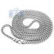 10K White Gold Hollow Franco Diamond Cut Mens Chain 5 mm