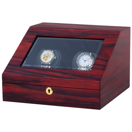 Double Watch Winder Orbita Siena Programmable W13021 Teak Wood