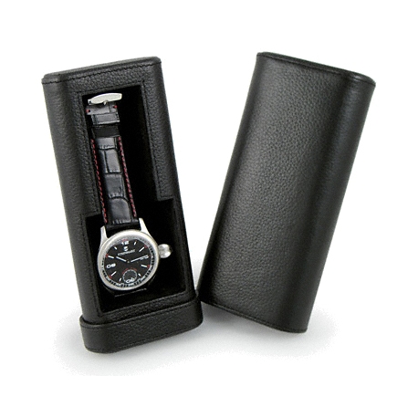 Box Orbita Verona W93000 Black Leather, Black Leather Watch Box