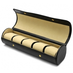 Five Watch Travel Roll Box Orbita Verona W92015 in Black Leather