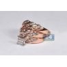 14K Rose Gold 0.67 ct Diamond His Hers 3 Wedding Rings Set
