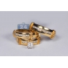 14K Yellow Gold 0.65 ct Diamond Mens Womens Bridal 3-Ring Set