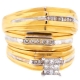 14K Yellow Gold 0.48 ct Diamond His Hers 3 Bridal Rings Set
